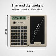 slim and lightweight Portronics Ruffpad Calc Mini 12-digit smart digital calculator 