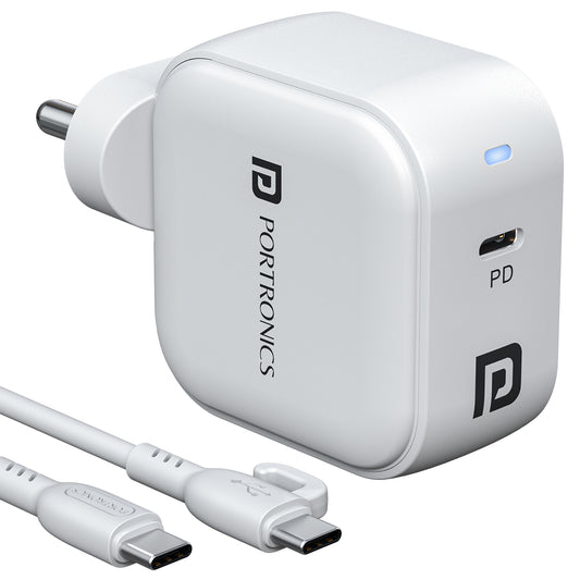 Adapto 45C 45W GaN Type-C Charger with PD & PPS Technology for Super-Fast Charging of Laptops, Smartphones, and Tablets