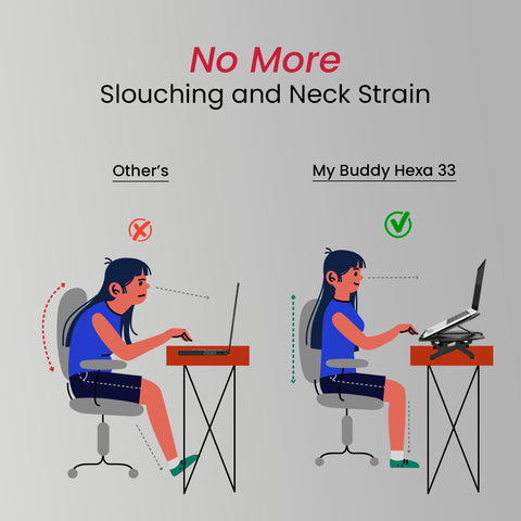 Portronics My Buddy Hexa 33: Portable Laptop Stand for better posture