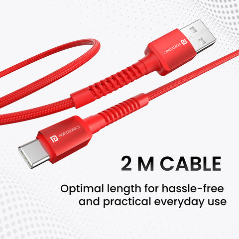 Portronics Konnect X - 6A USB to Type C cable| type c fast charging cable| charging cable with max power delivery