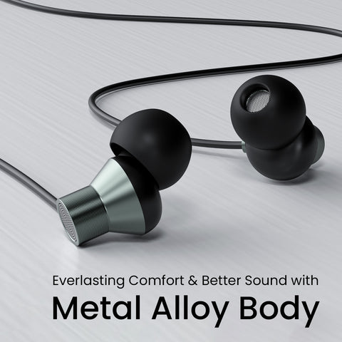 Portronics conch tune A wired earphone with metal alloy body