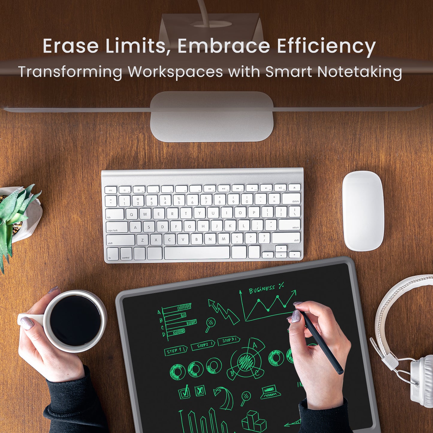 grey Limitless earse with Portronics Ruffpad 21 Lcd writing pad