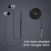 Portronics conch tune A wired headset earphone comes with 1.2m anti-tangle wire