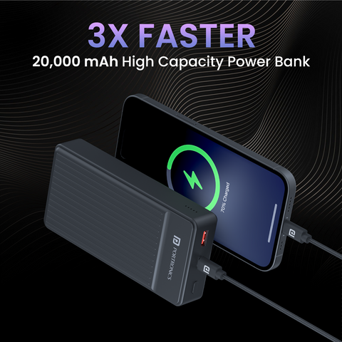 Portronics Luxcell B 20K  20000mah powerbank charge device 3x faster| fast charging powerbank