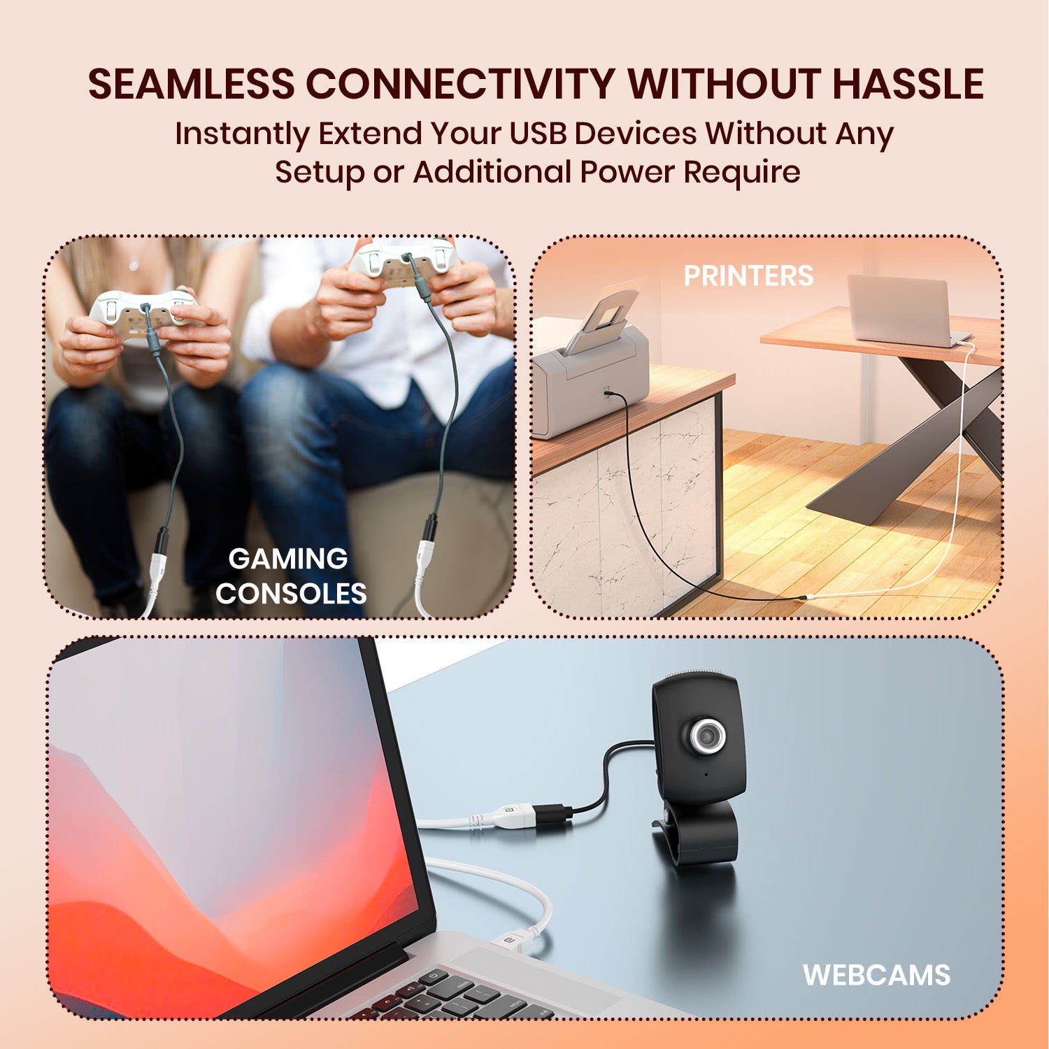 Uniconnect - USB Male To USB Female 3A  3M Cable