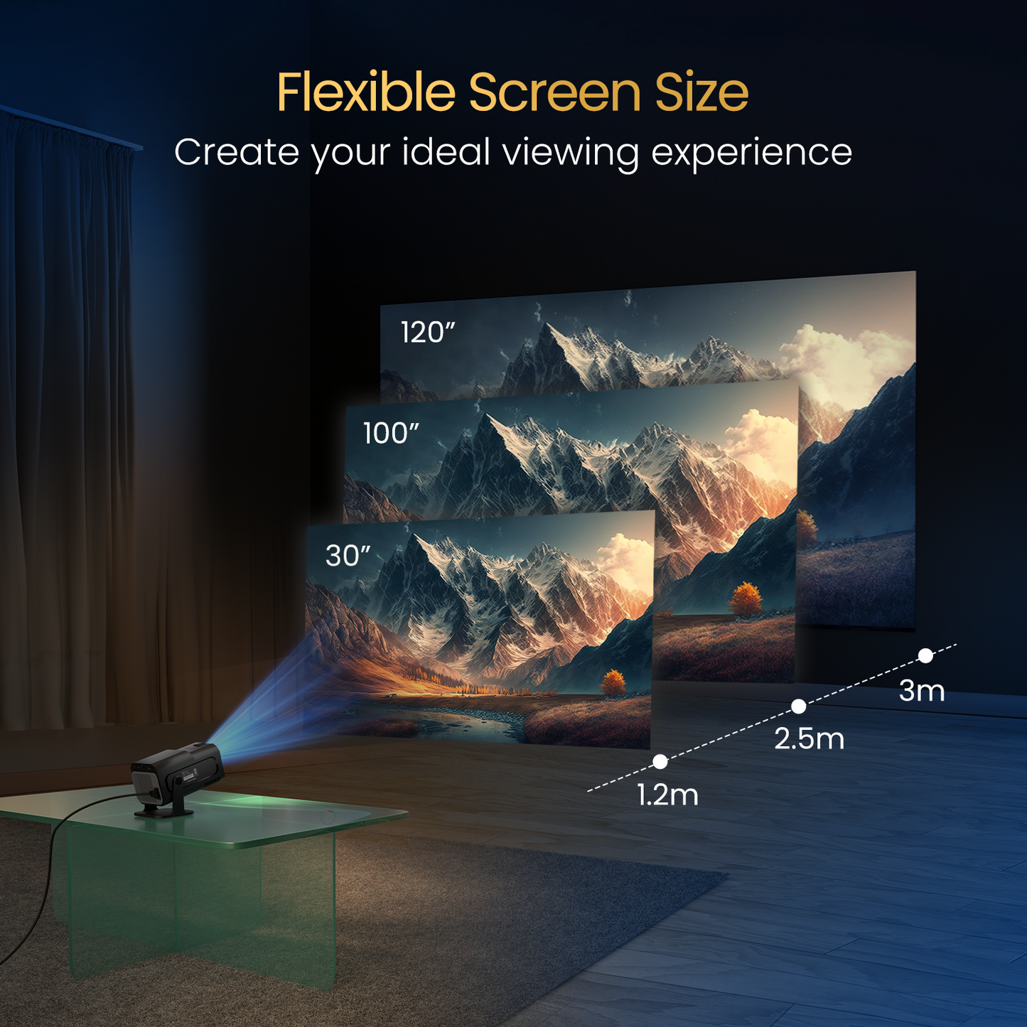 Beem 470 portable mini projector with flexible screen size| Mini Android LED projector| best protronics projector in India