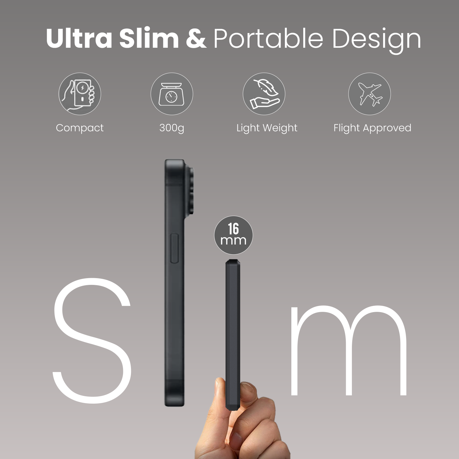 Portronics Boosty 10k 10000mah slimmest Power bank for student