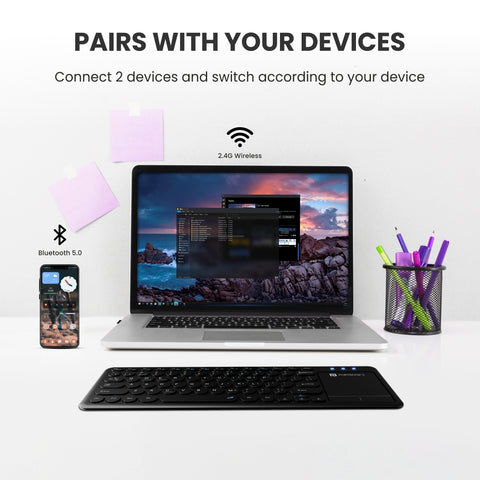 portronics bubble pro wireless keyboard with connect up to 2 devices