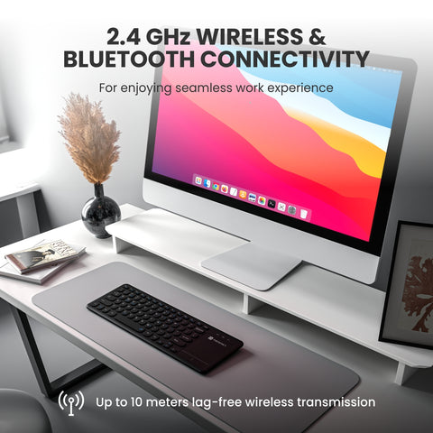 portronics bubble pro wireless keyboard with 2.4ghz wireless & bluetooth connectivity