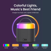 Portronics Dash 3 portable bluetooth wireless karaoke mic  party speaker with multicolored rbg light 