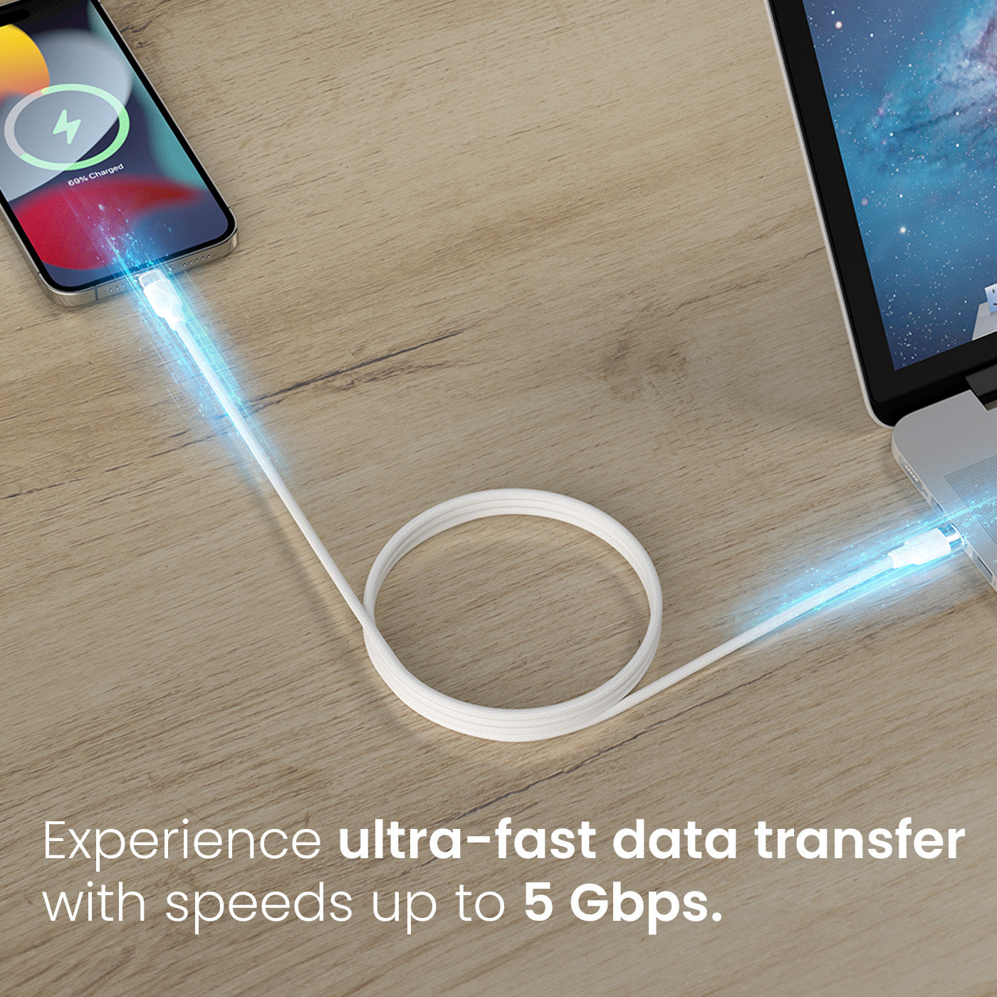 Fast Charging USB Cable – Snaplink C Square C Type Cable with Magnetic Type-C Connectors, Ideal for Android Devices