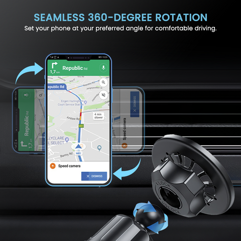 Portronics MoGun 2  magnetic car Phone holder with 360 degree rotation