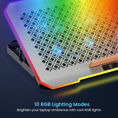 Portronics My Buddy Air Pro Laptop Cooling stand comes with 10 rgb lighting modes