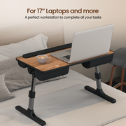 Portronics my buddy z foldable laptop bed desk support up to 17'' laptop easily