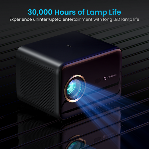 Portronics Beem 460 android projector for home comes with 30,000 hours of lamp life