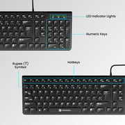 portronics ki pad 2 laptop keyboard has led indicator, numeric keys, hotkeys & rupee symbol
