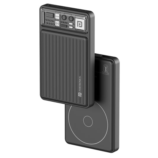 Luxcell Wireless Mini 10K wireless power bank| wireless power bank with 10000mah| power bank for student| smallest power bank for  Iphone| magsafe power bank online at best price| Black