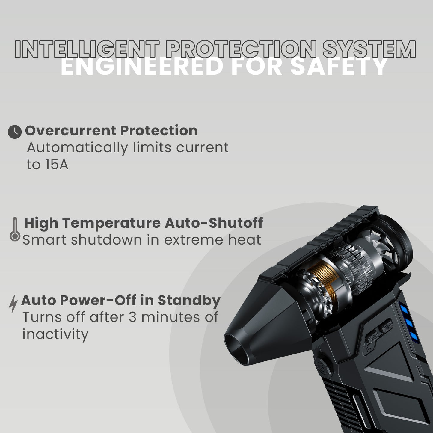 Mini portable air duster portronics Tornado suitable for car dashboards, printers, and camera lens cleaning| best air duster with smart protection