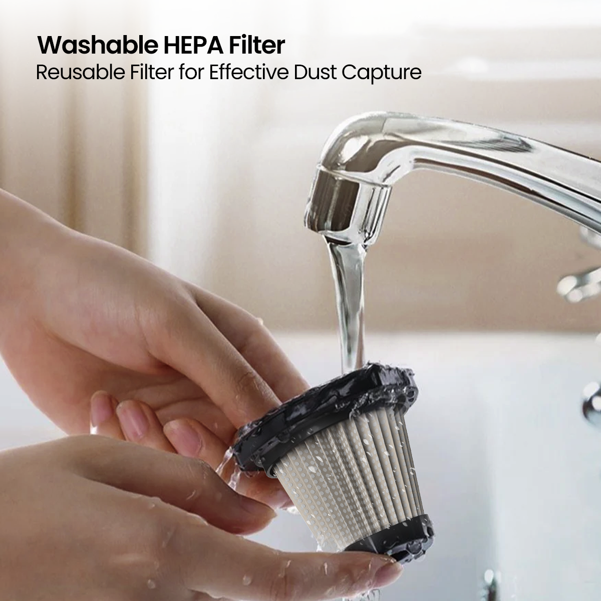 Portronics Mopcop pro 2 in 1 vacuum cleaner featuring a washable HEPA filter| best compact vacuum cleaner for home online