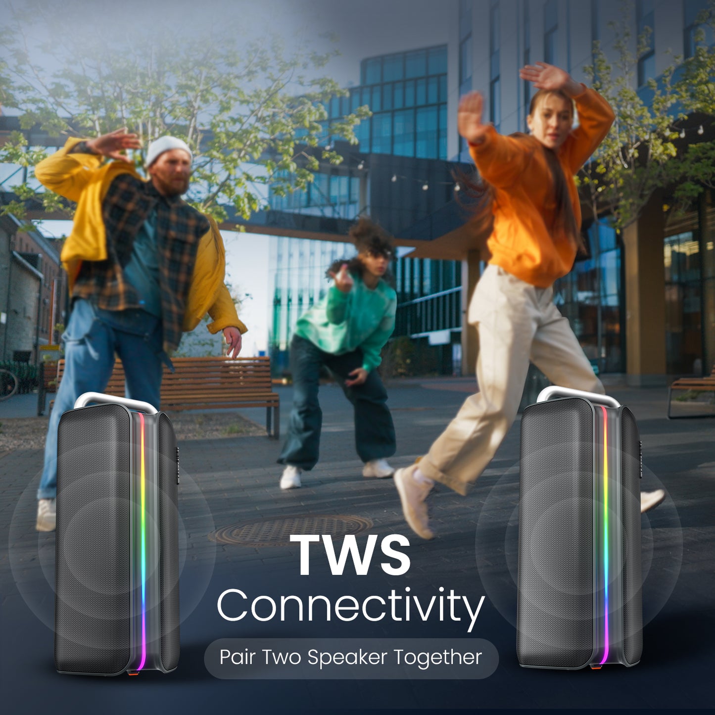 Nebula X Portable Bluetooth Speaker | Wireless Mic Speaker for Karaoke | TWS Party Speaker with RGB LED Lights & Powerful 150W Audio Output