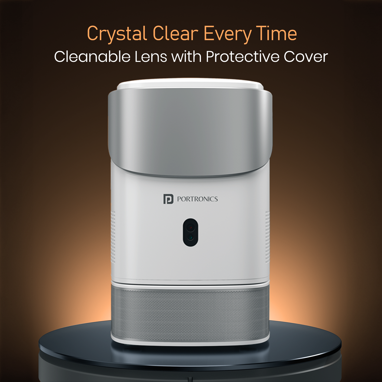 Portable Smart LED Projector Beem 550 | Portronics Home Projector with Auto Focus Lens, 1.2–4 m Projection Distance, Projection Ratio 1.1:2, and 5 W Speaker | Mini Projector for Gaming, Streaming Platforms, and Movie Nights