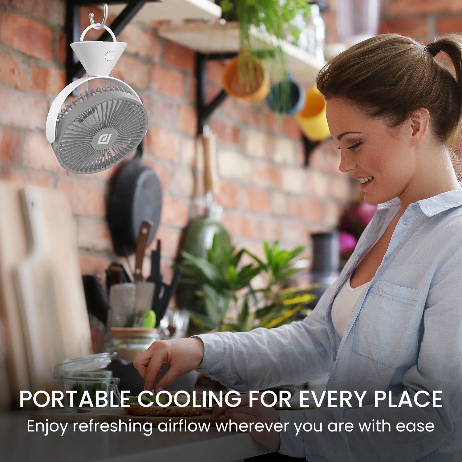 Grey Portronics Aero Breeze USB fan designed for portability, efficiency, and modern lifestyle