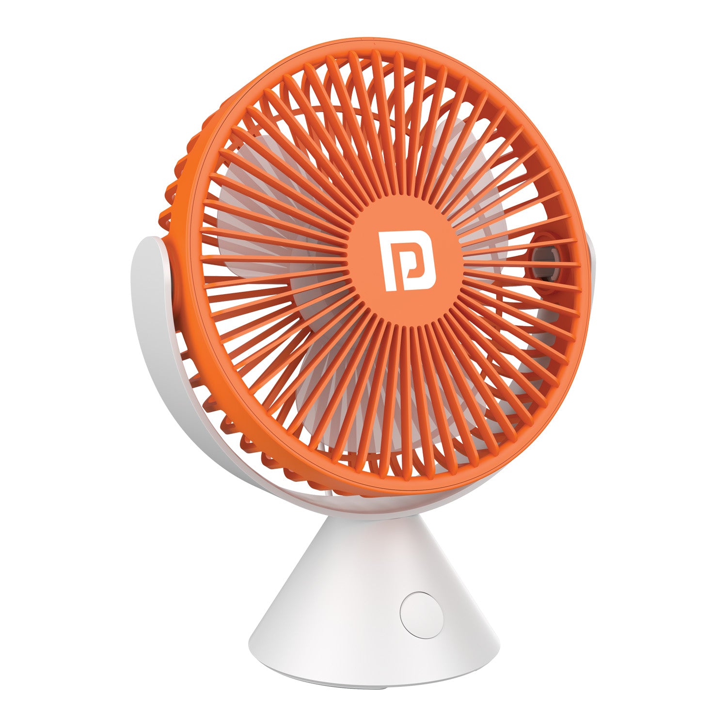 Orange Portronics Aero Breeze mini fan with 3 speed settings for adjustable and efficient airflow