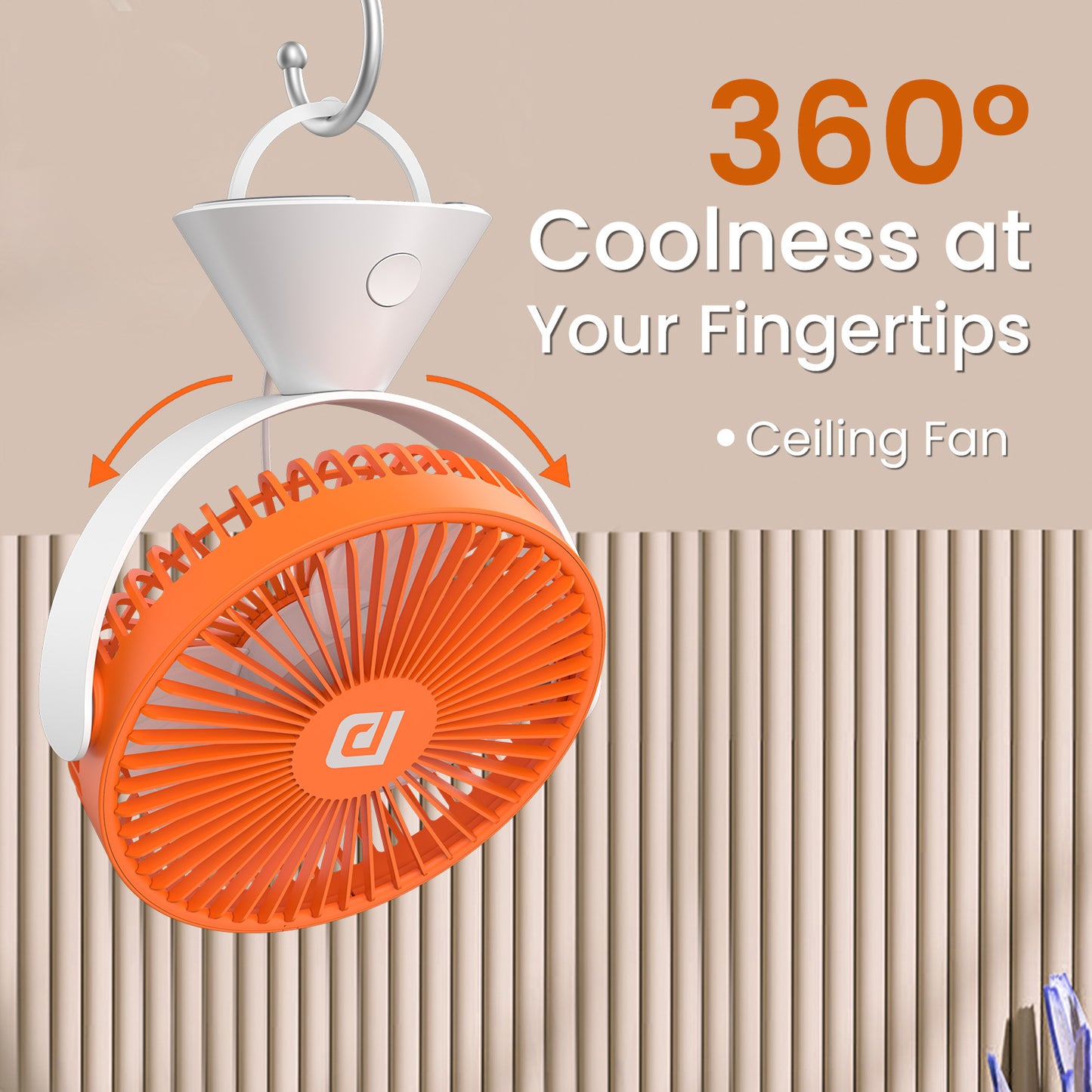 Orange Portronics Aero Breeze mini portable fan with BLDC motor for silent and powerful performance