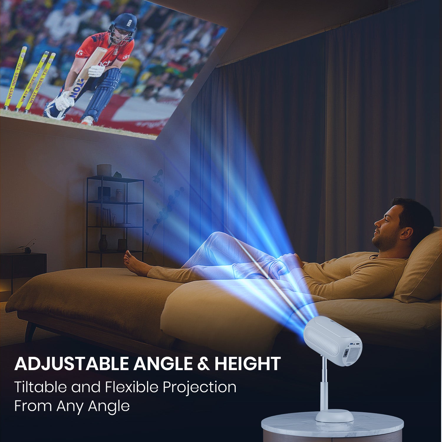 Portronics Beem 540 Portronics LED Projector | Smart portable projector for home with Bluetooth, Wi-Fi, and adjustable viewing angle| best android led projector| Bluetooth projector for home and office