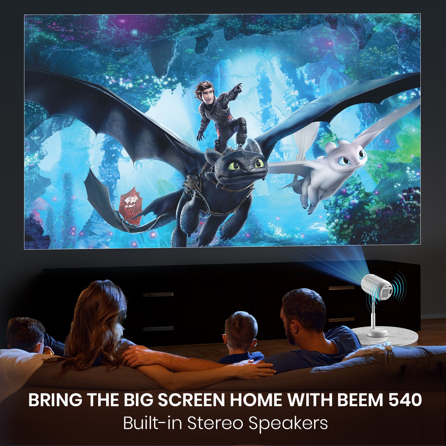 Portronics Beem 540 movie projector for home | Portable projector with built-in 5W speaker and wireless projection capability| best 4k projector in India