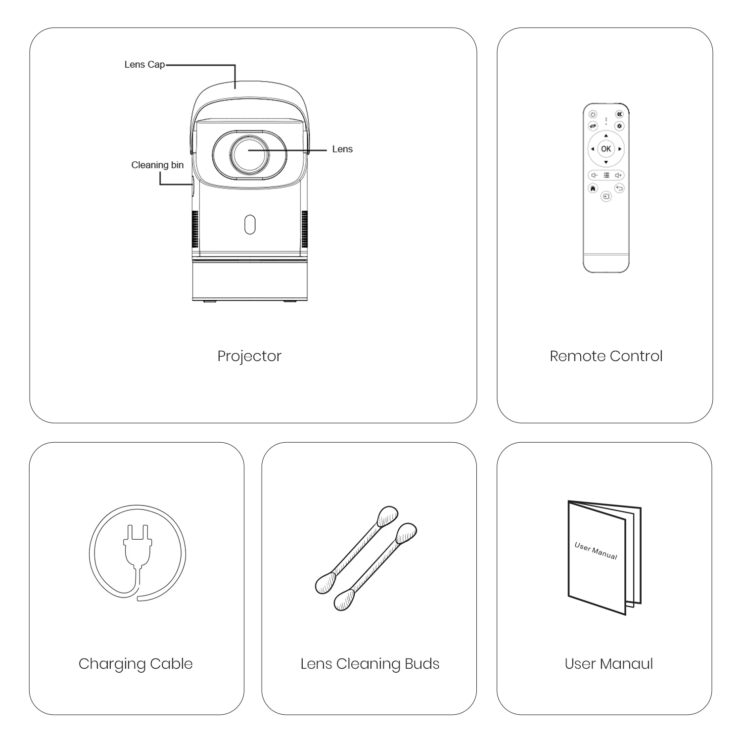 Portronics Beem 550 Smart LED Projector | LED Projector for Home Use with 6000 Lumens Brightness, 2000:1 Contrast Ratio, VP9/H.265 Video Support, 70 mm Auto Focus Lens | Mini Portable Projector for Movies, Online Content, and Gaming