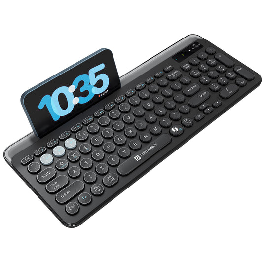 Portronics Bubble 3.0 Wireless Keyboard | Dual Connectivity with Bluetooth & USB Receiver | Wireless Laptop Keyboard for Multitasking