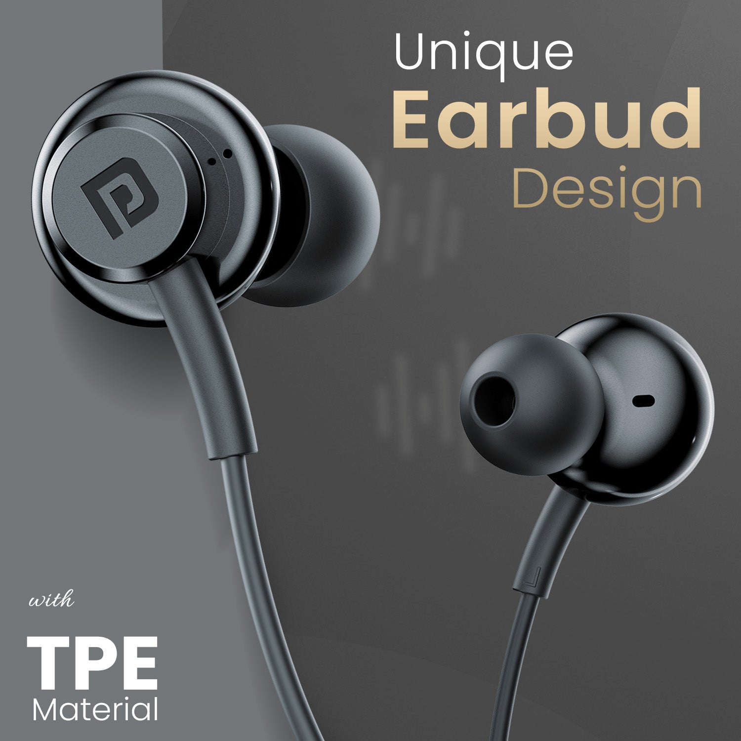 Portronics Conch Gamma wired earphones with mic under 500, offering dynamic drivers and ergonomic design for the best wired earphone for calling