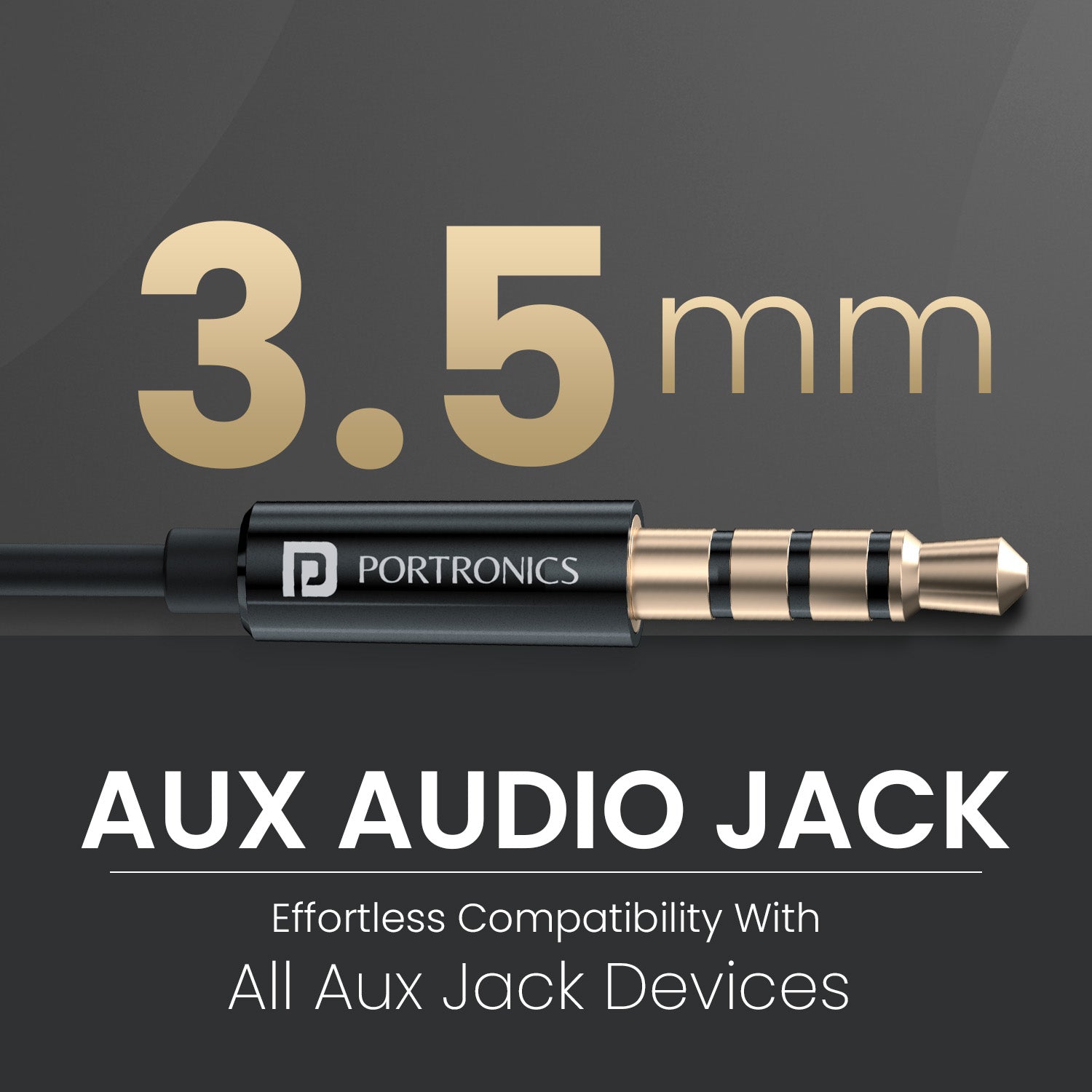 Portronics Conch Gamma wired headphones for laptop and mobile, delivering rich sound, anti-skid fit, and compatibility with all 3.5mm AUX devices