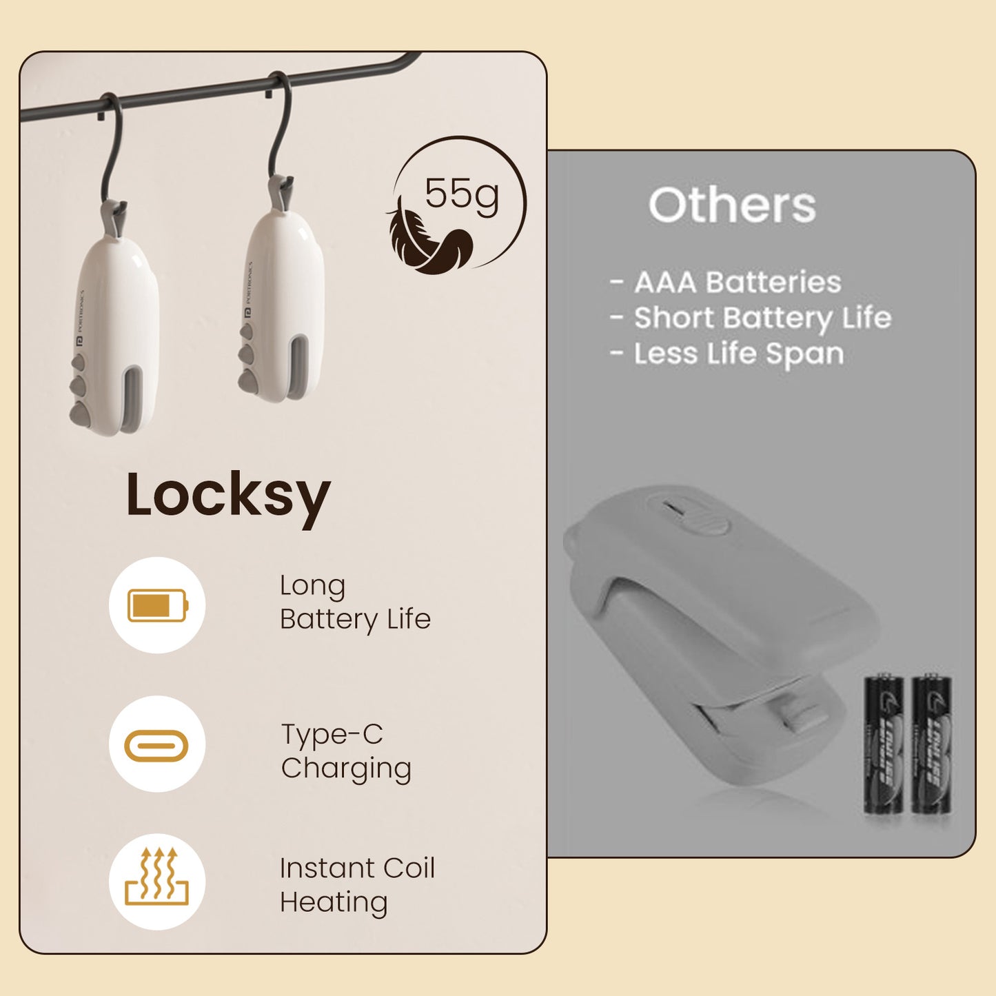 Portronics Locksy | Rechargeable Portable Sealing Machine with Built-in Cutter | A versatile 2-in-1 Sealer & Cutter designed to lock out air and moisture from food bags while offering clean, straight cuts on packaging film. Lightweight, ergonomic, and perfect for kitchens, dorms, and travel kits.