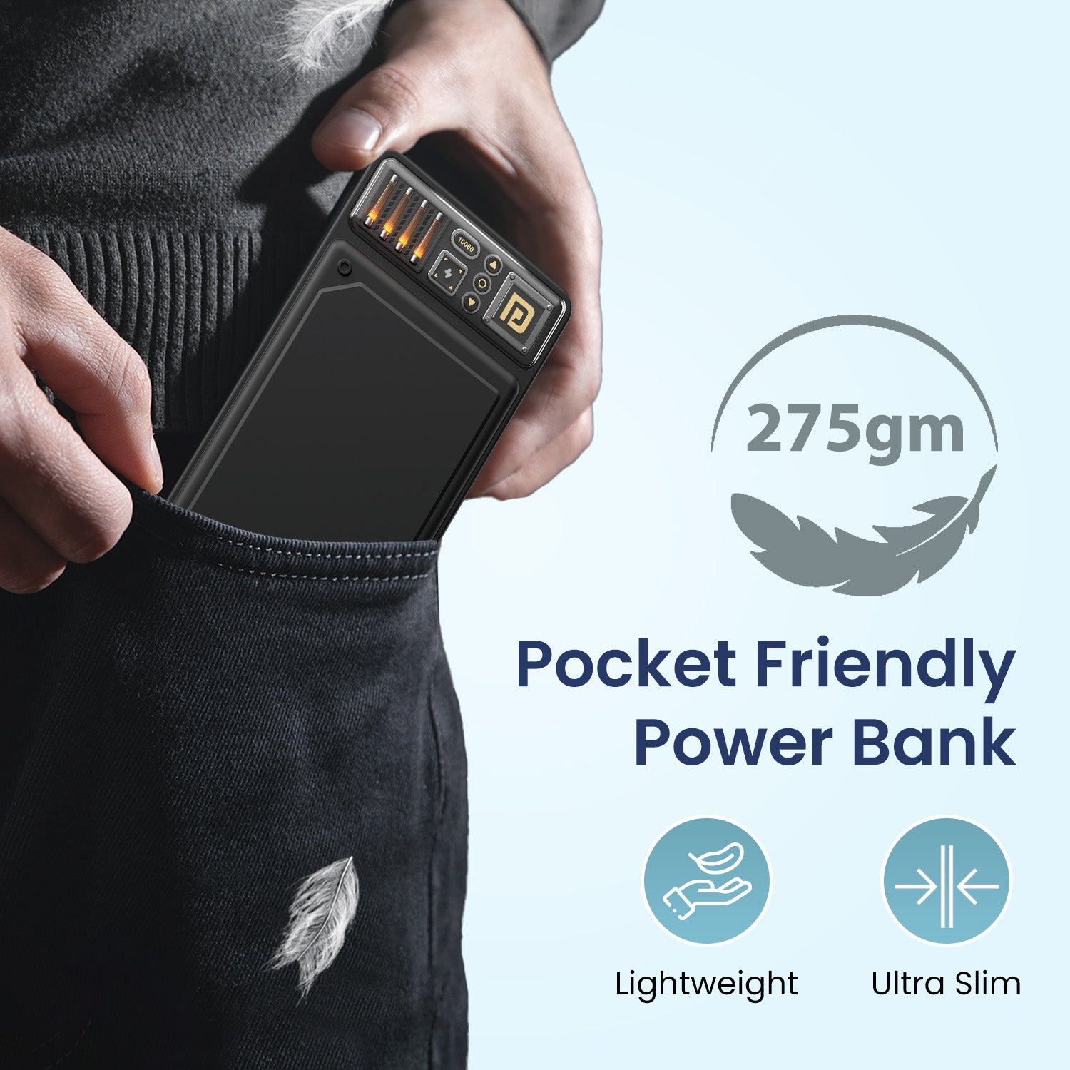 Charge smarter with Portronics Luxcell C Power Bank 10000mAh | compact power bank with 22.5W max output | ideal for travel and daily use