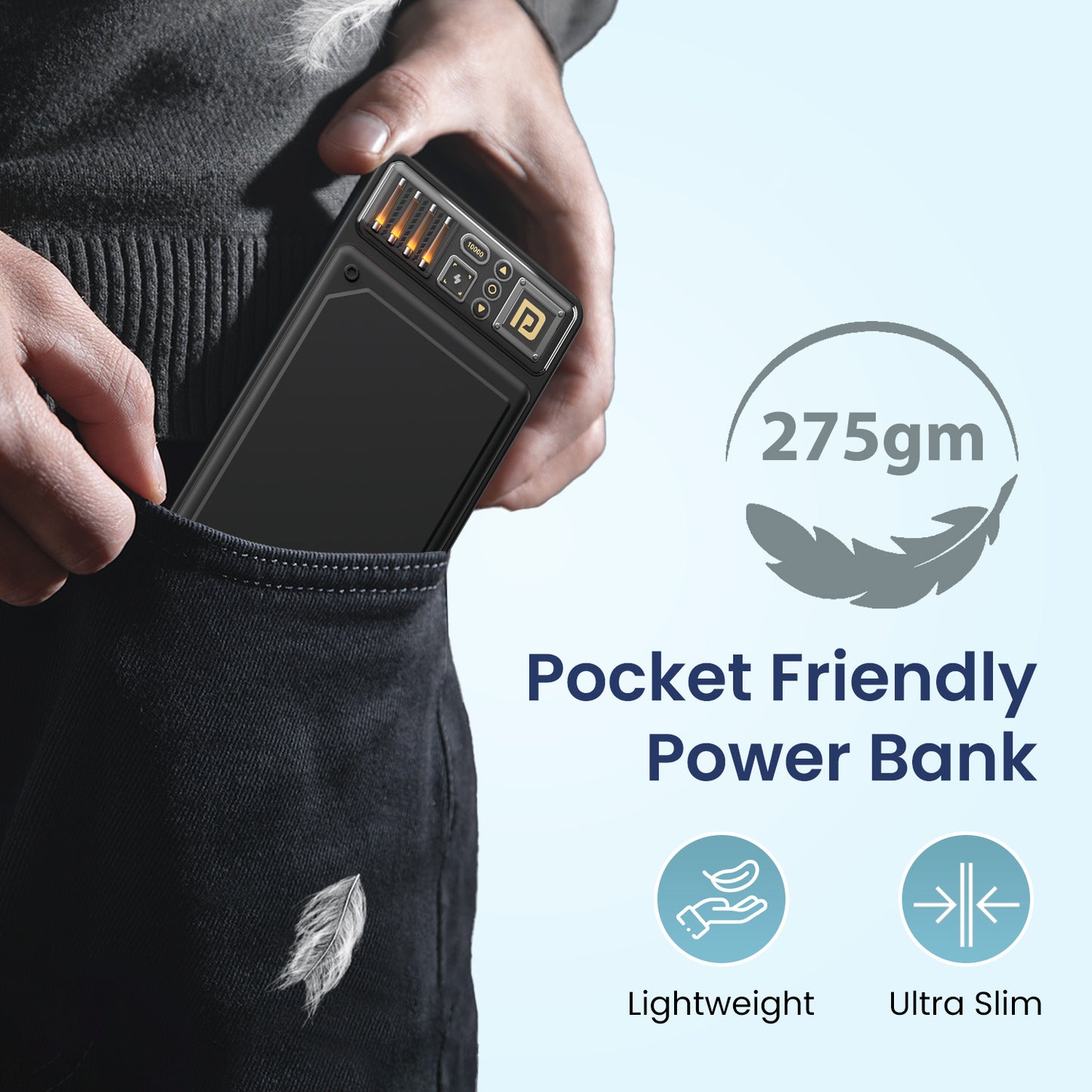 Charge smarter with Portronics Luxcell C Power Bank 10000mAh | compact power bank with 22.5W max output | ideal for travel and daily use