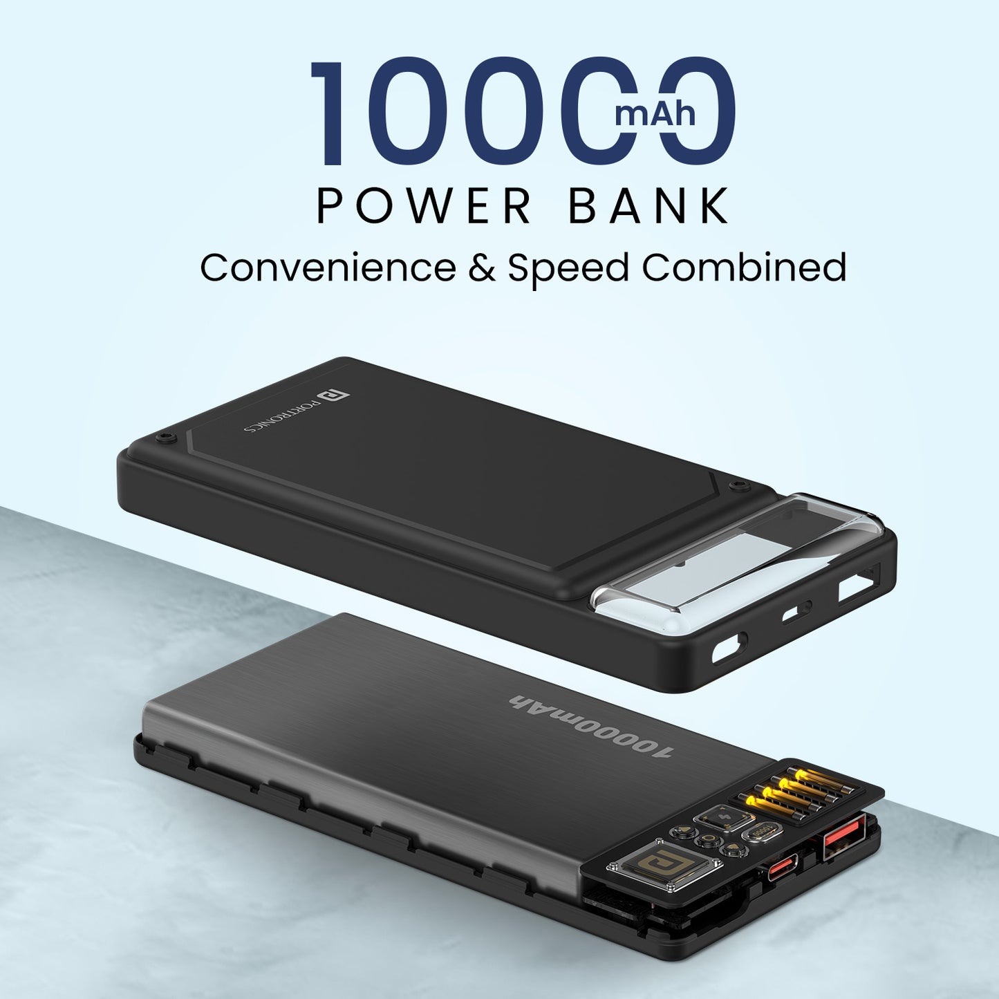 Portronics Luxcell C best Power Bank 10000mAh with Type-C | fast charging power bank for students and professionals| best Power Bank 10000mAh online