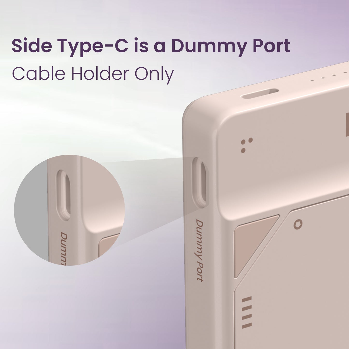 Mocha Portronics Luxcell UNO 10K Portronics Power Bank 10000mAh | Smart dummy Type-C parking slot prevents cable loss during travel | This Portronics power bank 10000mAh combines convenience and durability with its cable docking feature.