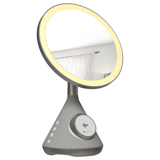 Portronics MOVO wireless phone charger with 15W fast wireless charging pad, 3-level ring light, and 5W Bluetooth speaker – the best wireless charger in India for iPhone 15 and other devices.