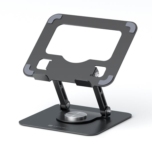Portronics My Buddy A1 Metal Tablet Stand | 360° Rotating Base & 5Kg Load Support | Adjustable Tablet Stand for Desk, Bed & Workstations