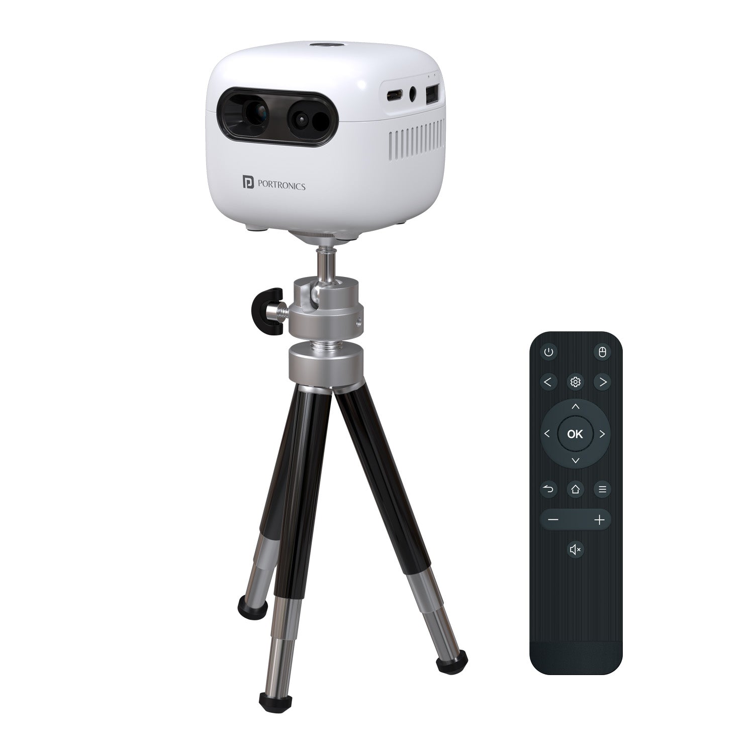 Portronics Pico 14 Smart LED Portable Projector | 100 Inch HD Display with Android 13 OS, Dual-Band Wi-Fi and Bluetooth 5.4 | Best mini projector for home entertainment in India