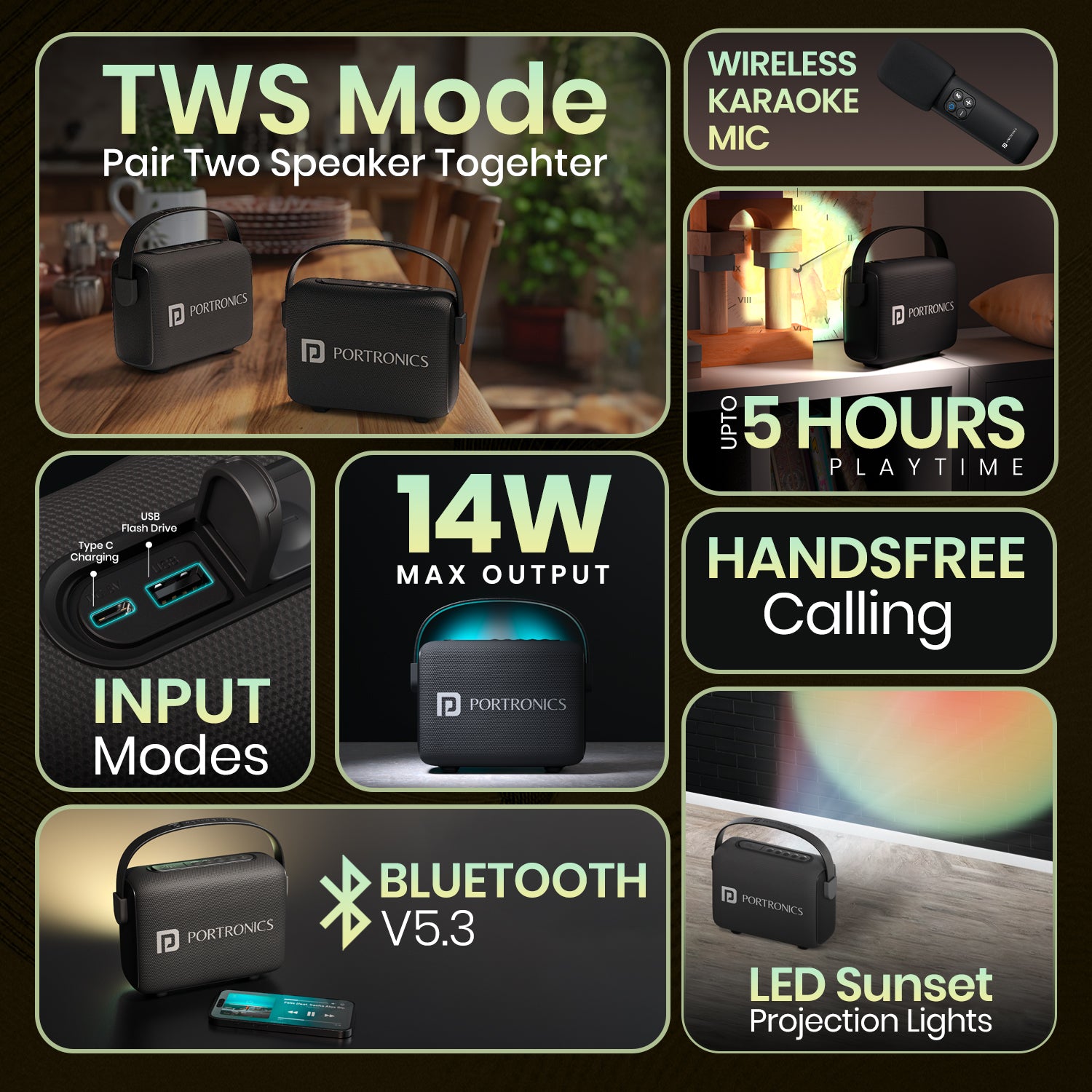 Portronics Resonate 2 14w portable wireless speaker| speaker with latest Bluetooth technology| Bluetooth has easy control button| speaker with long battery life| best speaker in India