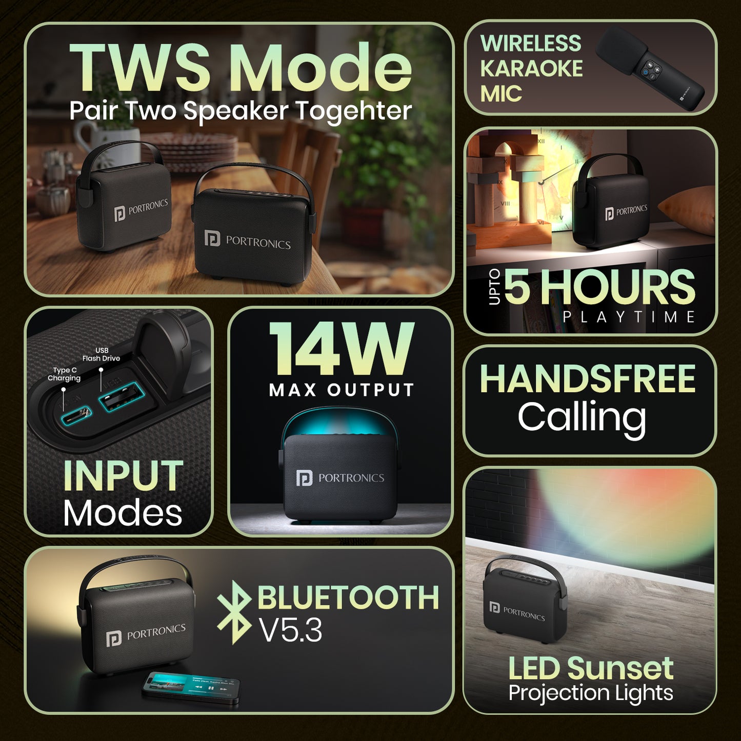 Portronics Resonate 2 14w portable wireless speaker| speaker with latest Bluetooth technology| Bluetooth has easy control button| speaker with long battery life| best speaker in India