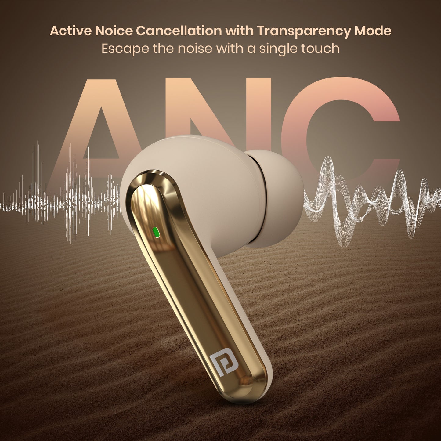 Beige Portronics Twins 29 best ANC earbuds for better calling