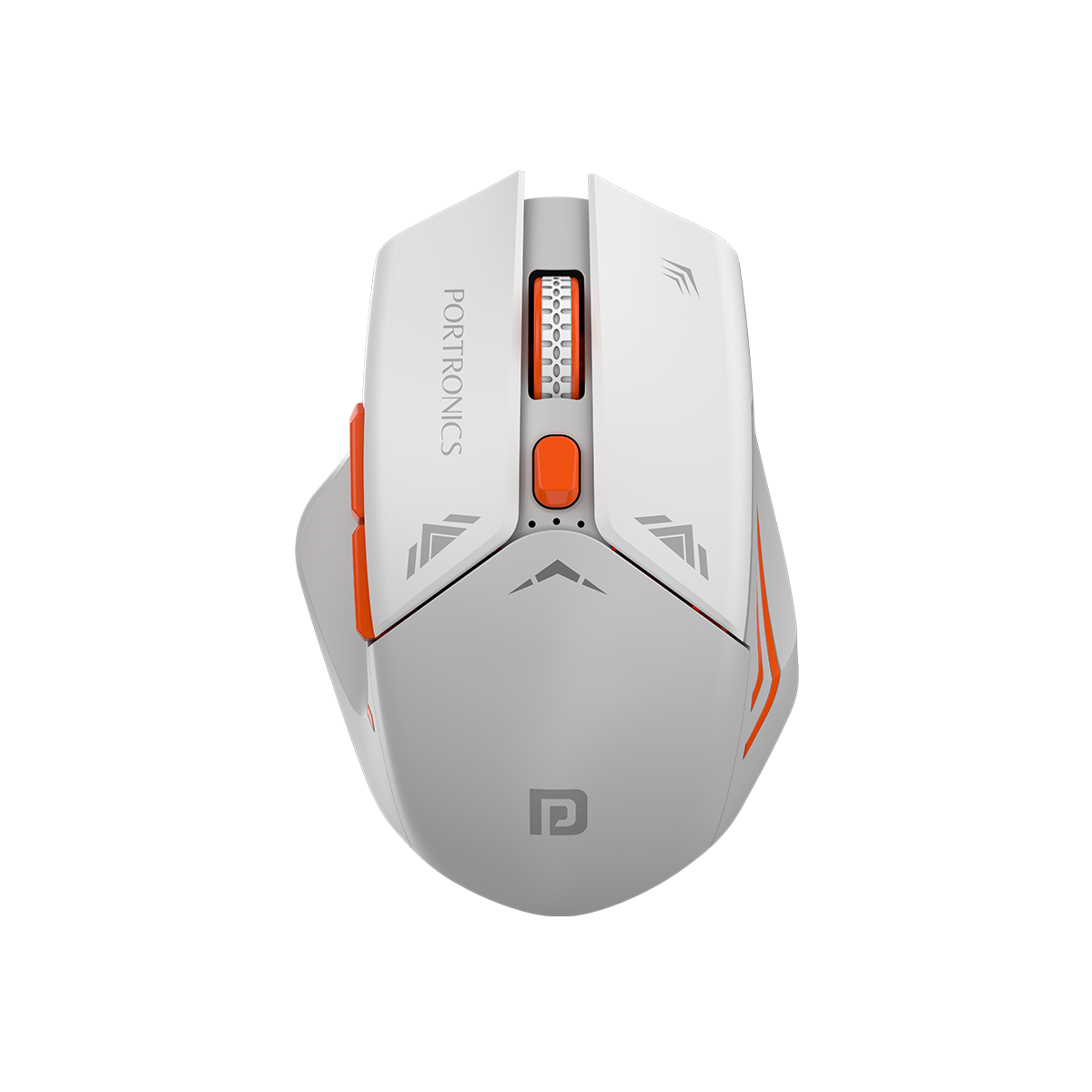 Grey Portronics Vader Pro 6 button wireless mouse with thumb support and lag-free 2.4 GHz connectivity – perfect wireless mouse for gaming