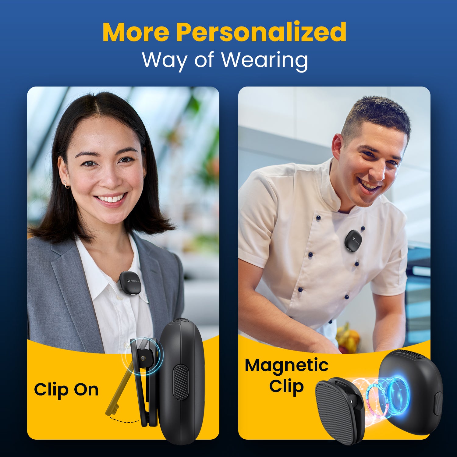 Portronics VlogMate One compact wireless microphone | AI noise cancellation wireless mic with charging case | advanced wireless microphone system for creators