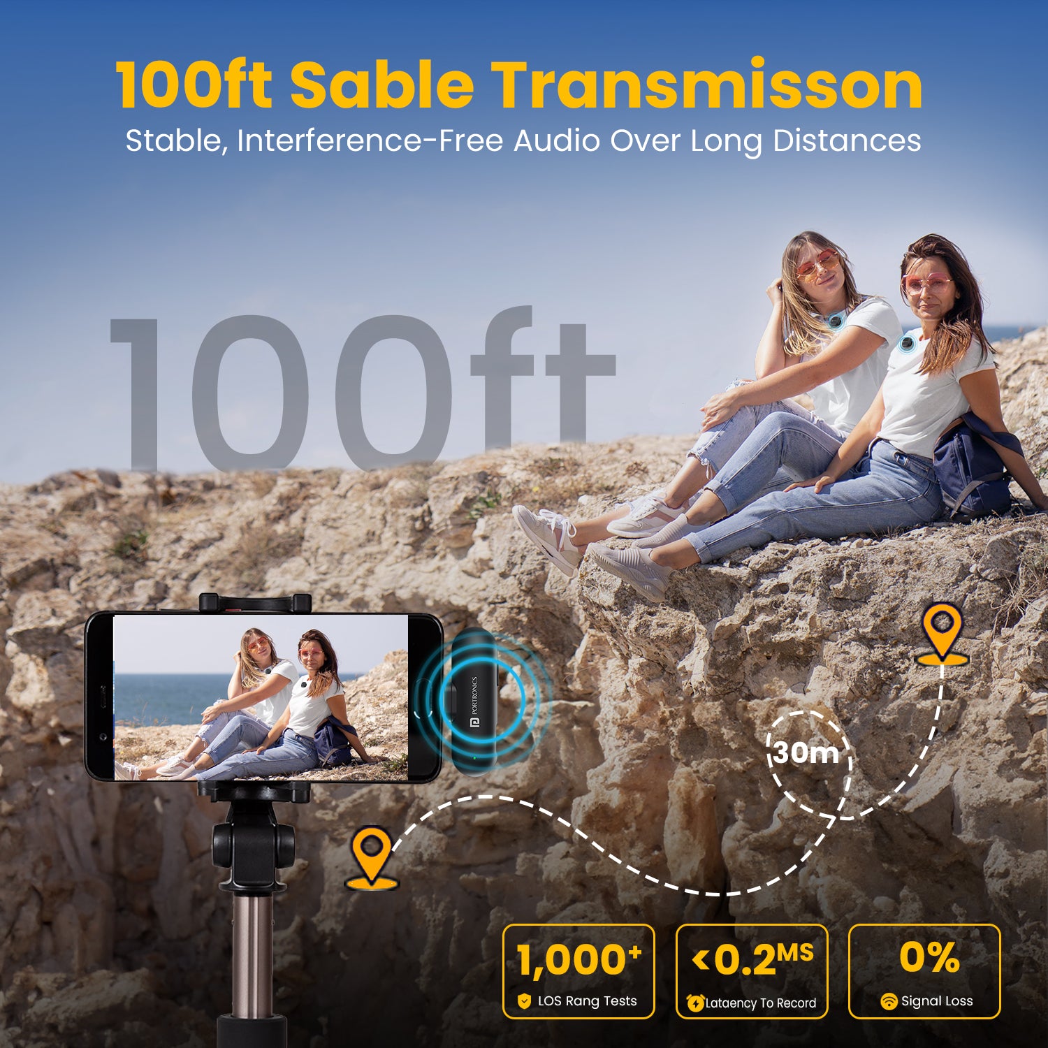 Portronics VlogMate One wireless microphone with perfect video sync | wireless mic system for seamless audio-video output | best portable microphone for content