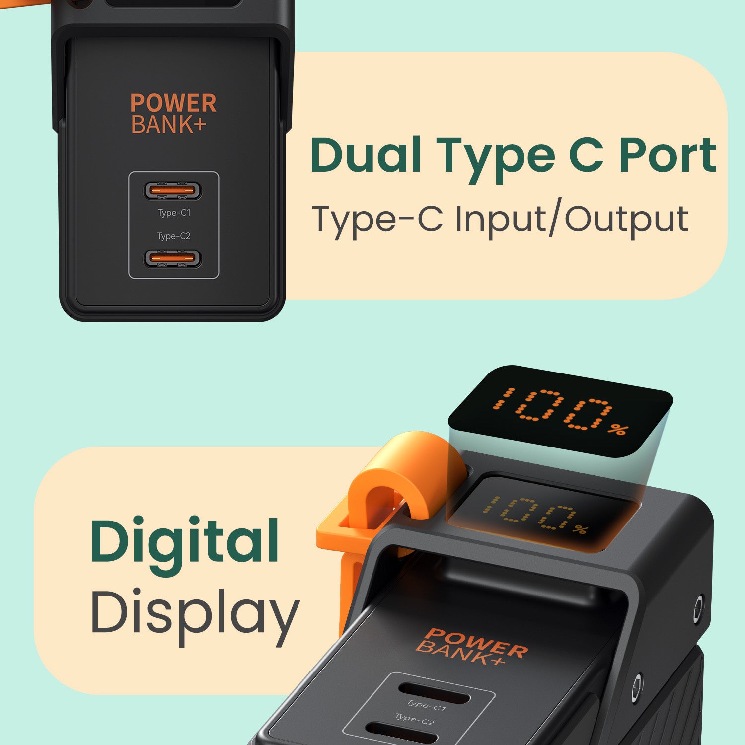 Powerful Portronics power bank 20000mah—Halley 20K featuring ultra-fast charging, universal compatibility, sleek travel-friendly design, and best safety for all Type-C devices, iPhones, iPads, and laptops