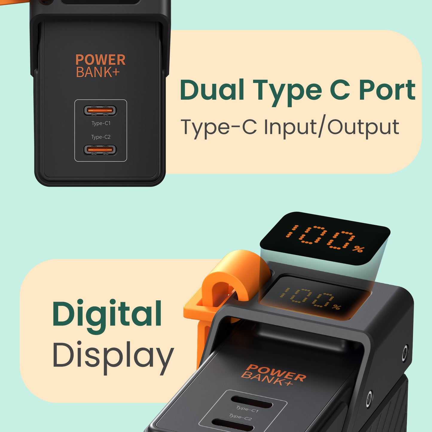 Powerful Portronics power bank 20000mah—Halley 20K featuring ultra-fast charging, universal compatibility, sleek travel-friendly design, and best safety for all Type-C devices, iPhones, iPads, and laptops